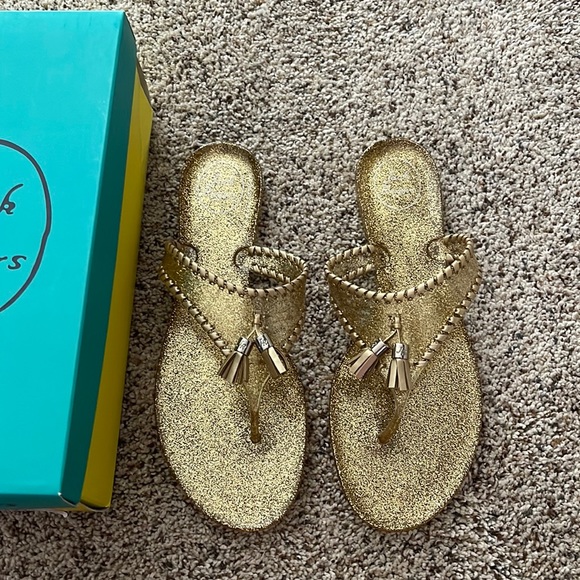 Jack Rogers Shoes - Jack Rogers Gold Sparkle Jelly Sandals